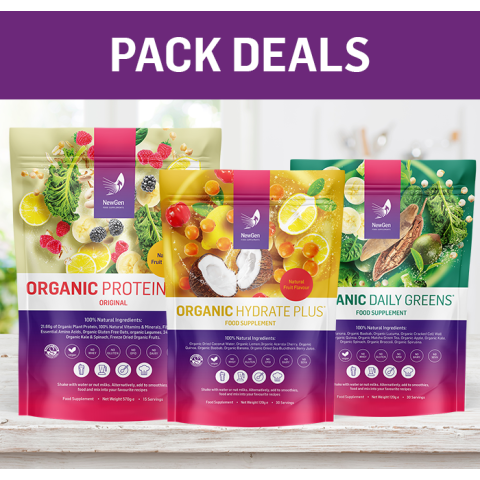 1 x Organic ProteinMax Original, 1 x Organic Daily Greens, 1 x Organic Hydrate Plus - Pack Deal!